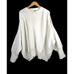 Free People Easy Street Tunic ribbed oversized white preppy 90s sz L
